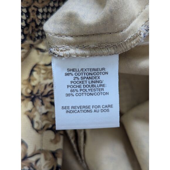 NWOT! TALBOTS! LIGHTWEIGHT BLACK, BROWN TAN FLORAL PRINT MINI SKIRT COTTON! SZ 6 - Picture 8 of 10